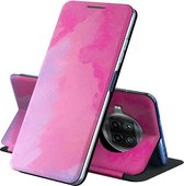 Voor Xiaomi Mi 10T Lite Spanning Aquarel Patroon Huid Voel Magnetische Horizontale Flip PU Lederen Case met Houder (Paars)