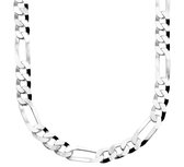 YO&NO - Ketting - Zilver - Figaro -  7 mm -  50 cm - Zilver 925