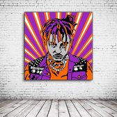 Pop Art Juice WRLD Canvas - 80 x 80 cm - Canvasprint - Op dennenhouten kader - Geprint Schilderij - Popart Wanddecoratie