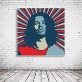 Michael Hutchence Pop Art Acrylglas - 80 x 80 cm op Acrylaat glas + Inox Spacers / RVS afstandhouders - Popart Wanddecoratie