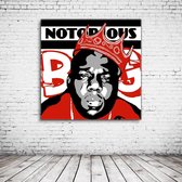 Pop Art Notorious BIG Acrylglas - 80 x 80 cm op Acrylaat glas + Inox Spacers / RVS afstandhouders - Popart Wanddecoratie