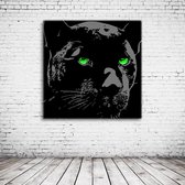 Black Panther Pop Art Canvas - 80 x 80 cm - Canvasprint - Op dennenhouten kader - Geprint Schilderij - Popart Wanddecoratie