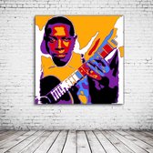 Pop Art Robert Johnson Acrylglas - 80 x 80 cm op Acrylaat glas + Inox Spacers / RVS afstandhouders - Popart Wanddecoratie