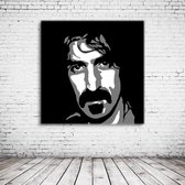 Frank Zappa Pop Art Acrylglas - 80 x 80 cm op Acrylaat glas + Inox Spacers / RVS afstandhouders - Popart Wanddecoratie