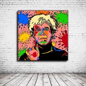 Pop Art Andy Warhol Acrylglas - 80 x 80 cm op Acrylaat glas + Inox Spacers / RVS afstandhouders - Popart Wanddecoratie