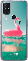 6F hoesje - geschikt voor OnePlus Nord N10 5G -  Transparant TPU Case - Flamingo Floaty #ffffff
