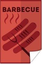Poster Illustration barbecue avec saucisses - 20x30 cm
