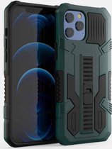 Vanguard Warrior All-inclusive tweekleurige schokbestendige TPU + pc-beschermhoes met houder voor iPhone 11 Pro Max (donkergroen)