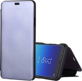 Mirror Clear View Horizontale Flip PU lederen tas voor Galaxy A8 Star, met houder (zwart)