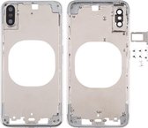 Transparante achterkant met cameralens en simkaarthouder en zijknoppen voor iPhone XS (wit)