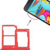Simkaartlade + Simkaartlade + Micro SD-kaartlade voor Samsung Galaxy A2 Core SM-A260 (rood)