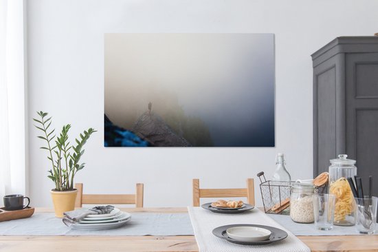 Un voyageur dans la brume toile 140x90 cm - Tirage photo sur toile (Décoration murale salon / chambre)