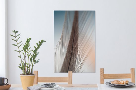 Tableau sur Toile Gros plan d'une Plume - 40x60 cm - Décoration murale