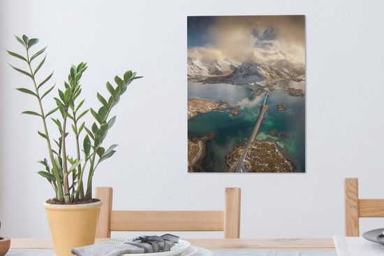 Peintures sur Toile - Route dans les Lofoten - 30x40 cm - Décoration murale