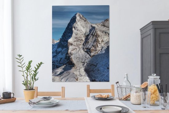 Tableau sur toile Vue depuis le Schilthorn sur l' Eiger suisse - 90x120 cm - Décoration murale