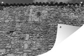 Muurdecoratie Muur - Stenen - Dakpannen - 180x120 cm - Tuinposter - Tuindoek - Buitenposter