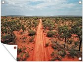 Muurdecoratie buiten Luchtfoto van een rode weg in Australië - 160x120 cm - Tuindoek - Buitenposter