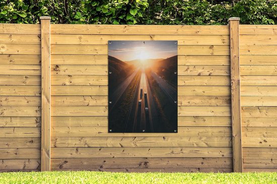 Affiche jardin - Toile jardin - Posters de jardin extérieur - Coucher de soleil californien - 90x120 cm - Jardin