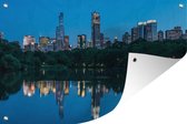 Muurdecoratie New York - Central Park - Reflectie - 180x120 cm - Tuinposter - Tuindoek - Buitenposter
