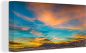 Canvas Schilderij Geweldige zonsondergang in het Nationaal park Chaco - 40x20 cm - Wanddecoratie