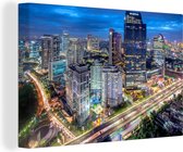 Canvas Schilderij Architectuur - Jakarta - Indonesië - 90x60 cm - Wanddecoratie