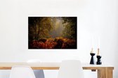 Canvas Schilderij Mist in het Nationaal park New Forest in Engeland - 60x40 cm - Wanddecoratie