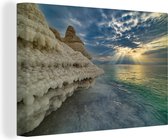 Canvas Schilderij Zoutformaties - Dode Zee - Midden-Oosten - 30x20 cm - Wanddecoratie