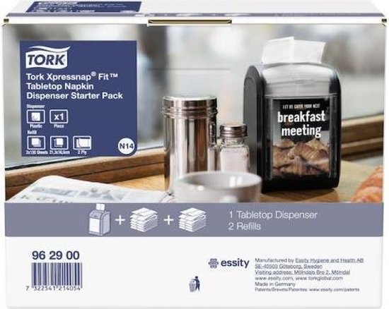 Servetdispenser Tork N14 Xpressnap Fit Signature Line Startpakket Zwart 962900 C 1399759