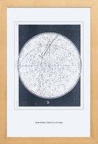 JUNIQE - Poster in houten lijst Northern Constellations II -20x30