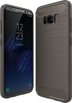 Samsung Galaxy S8 Hoesje - Mobigear - Brushed Slim Serie - TPU Backcover - Grijs - Hoesje Geschikt Voor Samsung Galaxy S8