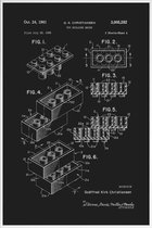 JUNIQE - Poster in kunststof lijst Legoblokje - Patentopdruk -
