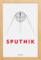 JUNIQE - Poster in houten lijst Sputnik 2 -20x30 /Wit