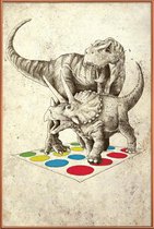 JUNIQE - Poster met kunststof lijst The Ultimate Battle -30x45 /Rood &