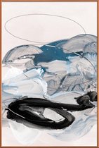 JUNIQE - Poster met kunststof lijst Abstract Painting IX -13x18 /Blauw