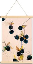 JUNIQE - Posterhanger Blueberries 01 -30x45 /Blauw & Ivoor