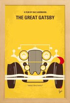 JUNIQE - Poster met houten lijst The Great Gatsby -13x18 /Geel