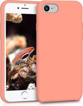 kwmobile telefoonhoesje voor Apple iPhone SE (2022) / SE (2020) / 8 / 7 - Hoesje met siliconen coating - Smartphone case in koraal
