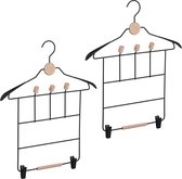 Relaxdays 2x kledinghanger met klemmen - kleerhanger - hanger voor kleding - broekhanger