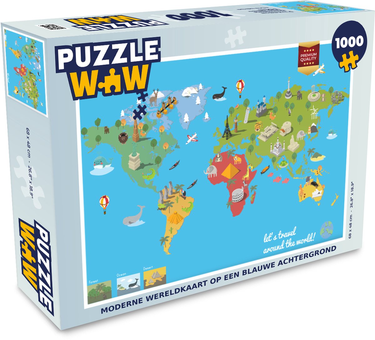 geur Heel veel goeds visie Puzzel Wereldkaart Kinderen - Modern - Symbolen - Legpuzzel - Puzzel 1000  stukjes... | bol.com