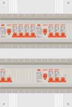 1 fase groepenkast met 8 licht groepen en kookgroep