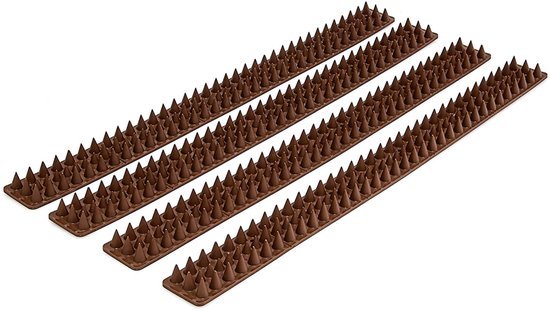 duivenpinnen 4 panelen - 49 cm lang - vogelpinnen kunststof - 1,7 cm lange pinnen - vogelwering