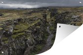 Muurdecoratie Het landschap in het Nationaal park Þingvellir in IJsland - 180x120 cm - Tuinposter - Tuindoek - Buitenposter