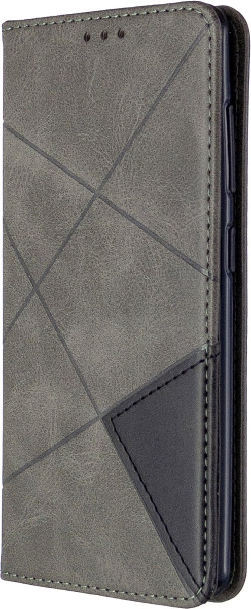 Mobigear Telefoonhoesje geschikt voor Samsung Galaxy A41 Hoesje | Mobigear Rhombus Slim Bookcase | Pasjeshouder voor 2 Pasjes | Telefoonhoesje voor Pinpas / OV Kaart / Rijbewijs - Zwart