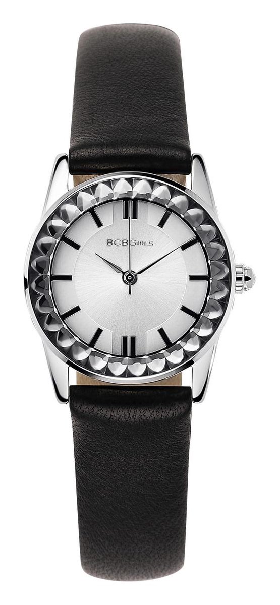 BCBG Accented Cool Contrast GL2013 Horloge - Leer - Zwart - Ø 28 mm