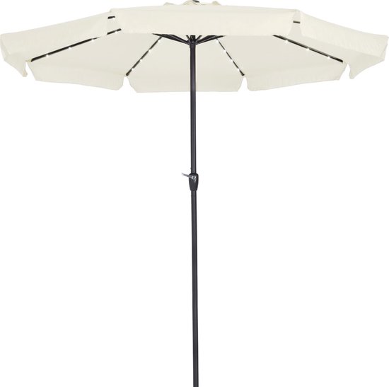 Kingsleeve - Parasol Déporté - Aluminium - Ø3,3m - 6 LED´s - Manivelle