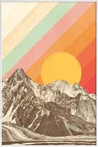 JUNIQE - Poster in kunststof lijst Mountainscape -20x30 /Kleurrijk