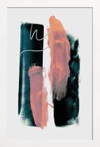 JUNIQE - Poster in houten lijst Abstract Brush Strokes 3X -20x30