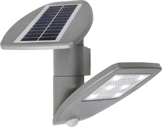 LUTEC Zeta - Solar Wandlamp met Sensor - LED - Grijs
