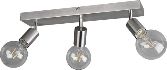 LED Plafondspot - Torna Zuncka - E27 Fitting - 3-lichts - Rechthoek - Mat Nikkel - Aluminium