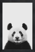 JUNIQE - Poster in houten lijst Panda II -30x45 /Wit & Zwart